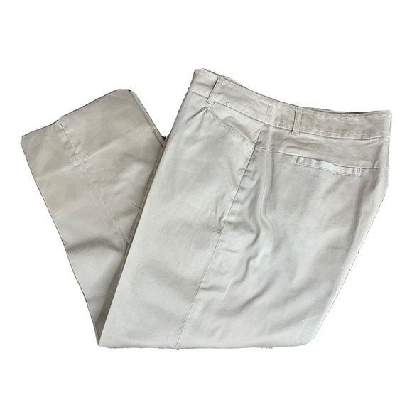 Claudia EV Pants - Claudia EV Cropped Pants Womens 12 Bown Solid Zip Square Button Close Stitching